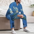 thumbnail image 7 of Lsque Hibiscus Flowers Calm Water Pattern Long Sleeve Pajama Set for Men - Soft 2-Piece Sleepwear and Loungewear Set with Pockets, Comfy Nightwear-Medium, 7 of 7