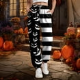 thumbnail image 5 of CAUYDY Halloween Sweatpants for Women Barrel High Waisted Cinch Bottom Sporty Active Joggers Pants Baggy Bottoms with Pocket(Black,XXL), 5 of 7