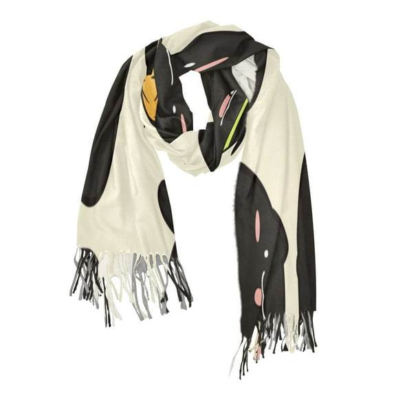 Halloween Black Cat Soft Stylish Scarf 86.6''x30.7'' Lightweight and Warm, Breathable
