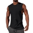 thumbnail image 2 of JTieacloth Summer Tank Tops for Men Men's Sleeveless Tank Tops Crewneck Solid Loose Fit Shirt(Black,XXL), 2 of 6
