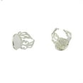 thumbnail image 3 of De tón Piezas De Cabujón Hueco De Flor En , Pta Plata Fernando Anillos en blanco, 3 of 7