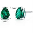 thumbnail image 4 of 1.2 ct Pear Shape Green Created Emerald Stud Earrings in 14K White Gold, 4 of 5