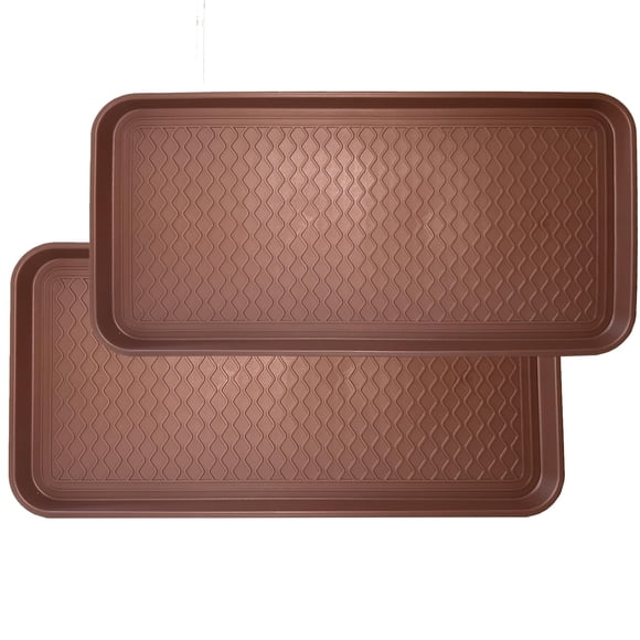 Bandeja multifuncional para botas FDGARDEN, grande, 30 x 15 x 3 cm, 2 unidades, color marrón