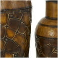 thumbnail image 5 of DecMode Metal Rustic Cylinder Urn Vase Set of 3 50", 35", 26"H, Cracked-Scale Exterior Pattern with Polished Earth Brown Finish, 5 of 19