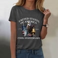 thumbnail image 2 of Leey-World 4th of July Shirts Women American Flag Patriotic Shirts USA Star Stripes Graphic T Shirt Short Sleeve Summer Tees 250th Anniversary Usa Shirt Womens(Grey,3XL), 2 of 8