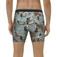 Cauagu Mallard Ducks Swimming Print Men's Boxer Briefs, Funny & Cute