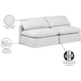 thumbnail image 2 of Meridian Furniture Indulge 70" Vegan Leather Modular Sofa in Cream, 2 of 8