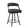 thumbnail image 2 of Lexicon Oxton Metal & Faux leather set of 2 Swivel Counter Height Chair in Black, 2 of 9