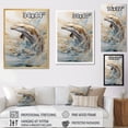 thumbnail image 4 of Designart "Beige And Gold Delightful Dolphins" Animals Dolphin Floater Framed Canvas Art Print, 4 of 5