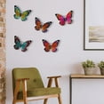 thumbnail image 4 of 3 Multicolore 7 Coloré Papillon Mur Art Jardin Métal Cadeau Cadeau Fée D T7 E7A7, 4 of 5