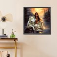 thumbnail image 4 of Pintura de diamante 5D Wdftyju taladro redondo completo belleza mujer lobo decoración del hogar 30x30cm, 4 of 9
