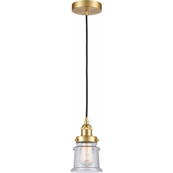 616-1PH-SG-G184S-LED-Innovations Lighting-Canton - 1 Light Mini Pendant In Industrial Style-10 Inches Tall and 6 Inches Wide Satin Gold Seedy