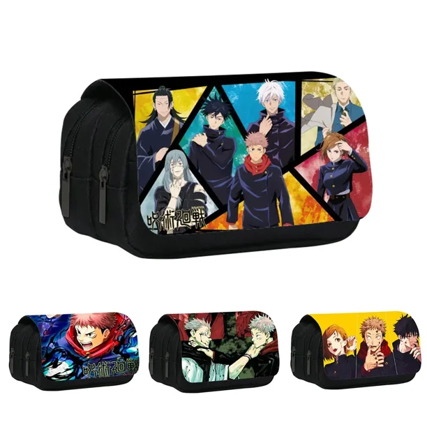 Estuches de lápices de Anime Jujutsu Kaisen Yuji Itadori Gojo Satoru, bolsas para bolígrafos de dibujos animados, caja de almacenamiento de papelería de aprendizaje para estudiantes, regalos