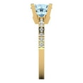 thumbnail image 3 of 1.71 ct Round Cut Natural Aquamarine Solitaire with Simulated Diamond Accents 18K Yellow Gold Womens Engagement Ring, 3 of 5