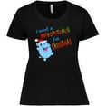 thumbnail image 3 of Inktastic I Want a Hippopotamus for Christmas Cute Stuffed Hippo Women's Plus Size T-Shirt, 3 of 5