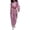 Pink, variant on QHFBli Womens Shiny Metallic 2 Piece Outfits Colorblock Holographic Jogger Long Sleeve Crop Hoodie Sweatsuit Sets