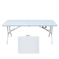 thumbnail image 1 of Bingirl Table Pliante Portable de 6 Pi avec Poignée - Table en Plastique Légère et Robuste avec Surface Imperméable et Résistante aux Rayures, 1 of 9