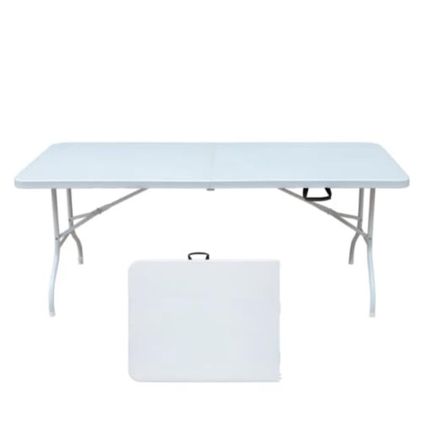 Qinaqin 6FT Portátil Folding Mesa con cm de Alturaandle Ligero Resistente Plástico Anchoaterproof y Scratch Resistant Surface