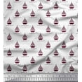 thumbnail image 1 of Soimoi Moss Georgette Fabric Yacht & Waves Nautical Print Fabric by the Yard 42 Inch Wide, 1 of 3