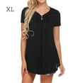 thumbnail image 3 of Minnieouse Amart - Camiseta de mujer de manga corta con cuello en V y blusa holgada plisada Prendas para la parte del cuerpo negro SG Minnieouse AP001587-12, 3 of 6