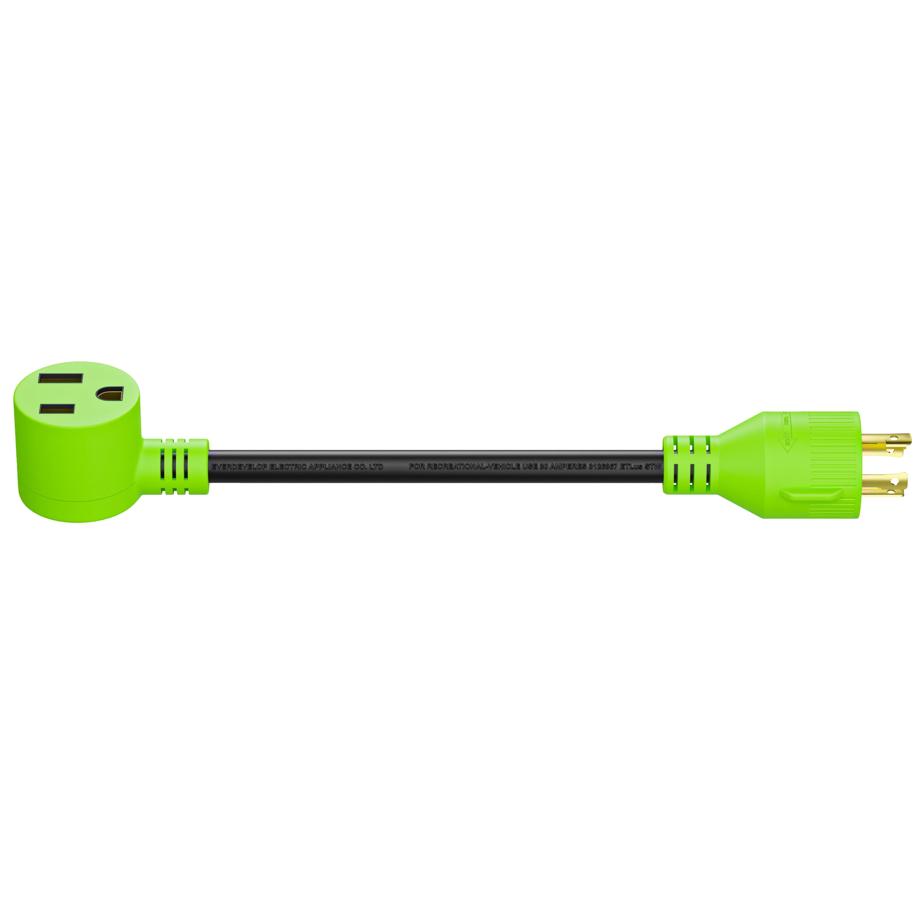 Leisure Cords Nema L14-30P to 6-50R Generator Power Cord Welder Adapter 3 Wire 125/250v 18 Inches Long (4-Prong L14-30P to 6-50R)