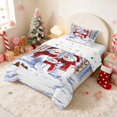 thumbnail image 2 of Manfei Snowman Twin Comforter Sets Snow Bedding Set, Blue White 2-Pieces 1 Comforter and 1 Pillowcase, Xmas Reversible, 2 of 6