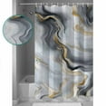thumbnail image 3 of Abstract Marble Shower Curtain Set ，Waterproof Fabric Shower Curtains Gradient Black White Gold Texture Shower Curtains for Bathroom,Bathroom Decor 72"x72", 3 of 6
