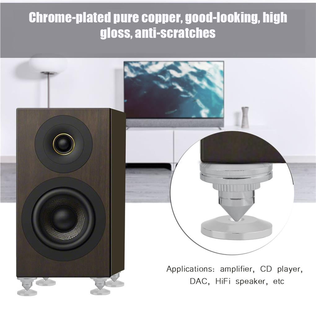 4 Pcs HiFi Speaker Isolation Spikes AMP DAC CD Feet Cones Stand Base