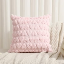 KCEHTA Valentines Pillow Covers 18x18 inch Soft Plush Cute Heart Throw Pillow Covers Decorative Pillowcase Cushion Cover for Sofa Couch Bed Living Room Wedding Anniversary Valentines Day Decorations