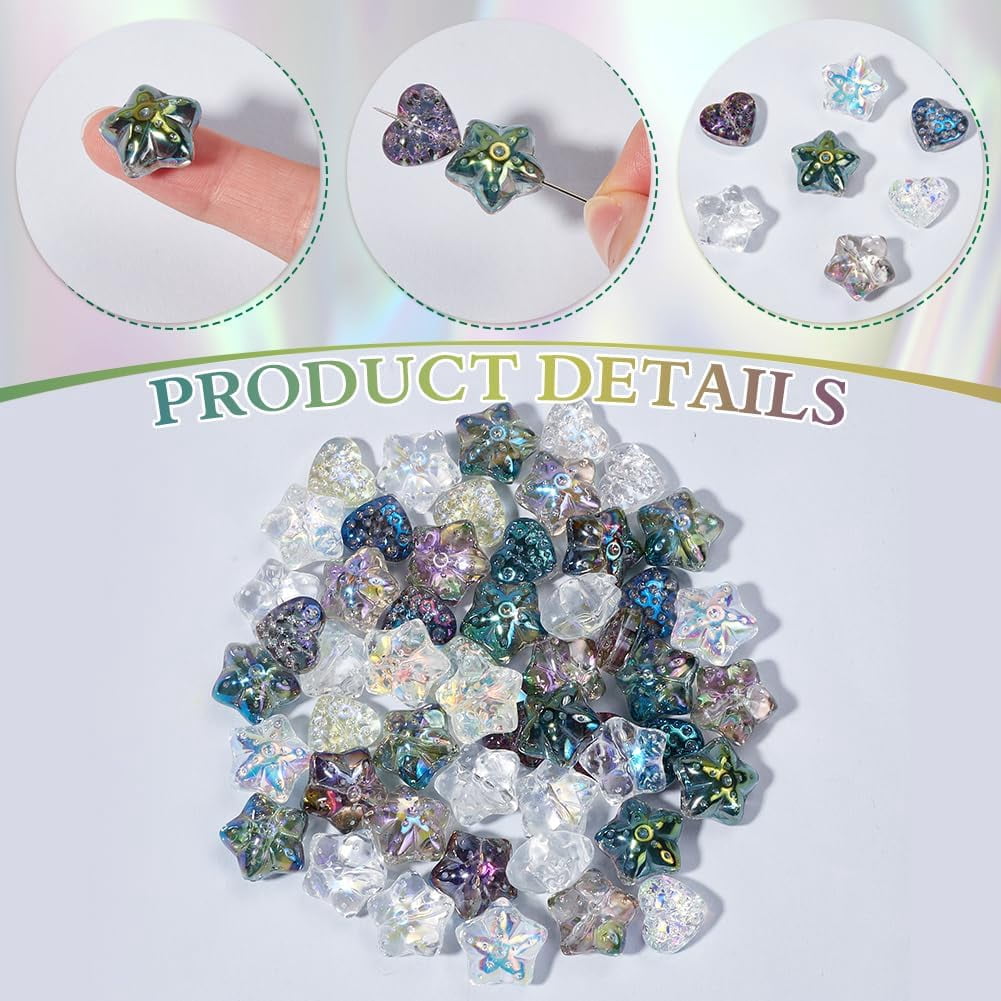 1set 120pcs 10 styles Electroplate Transparent Glass Beads sets Mixed color 15~16.5x13~17.5mm Hole: 1.2~1.4mm 12pcs/style