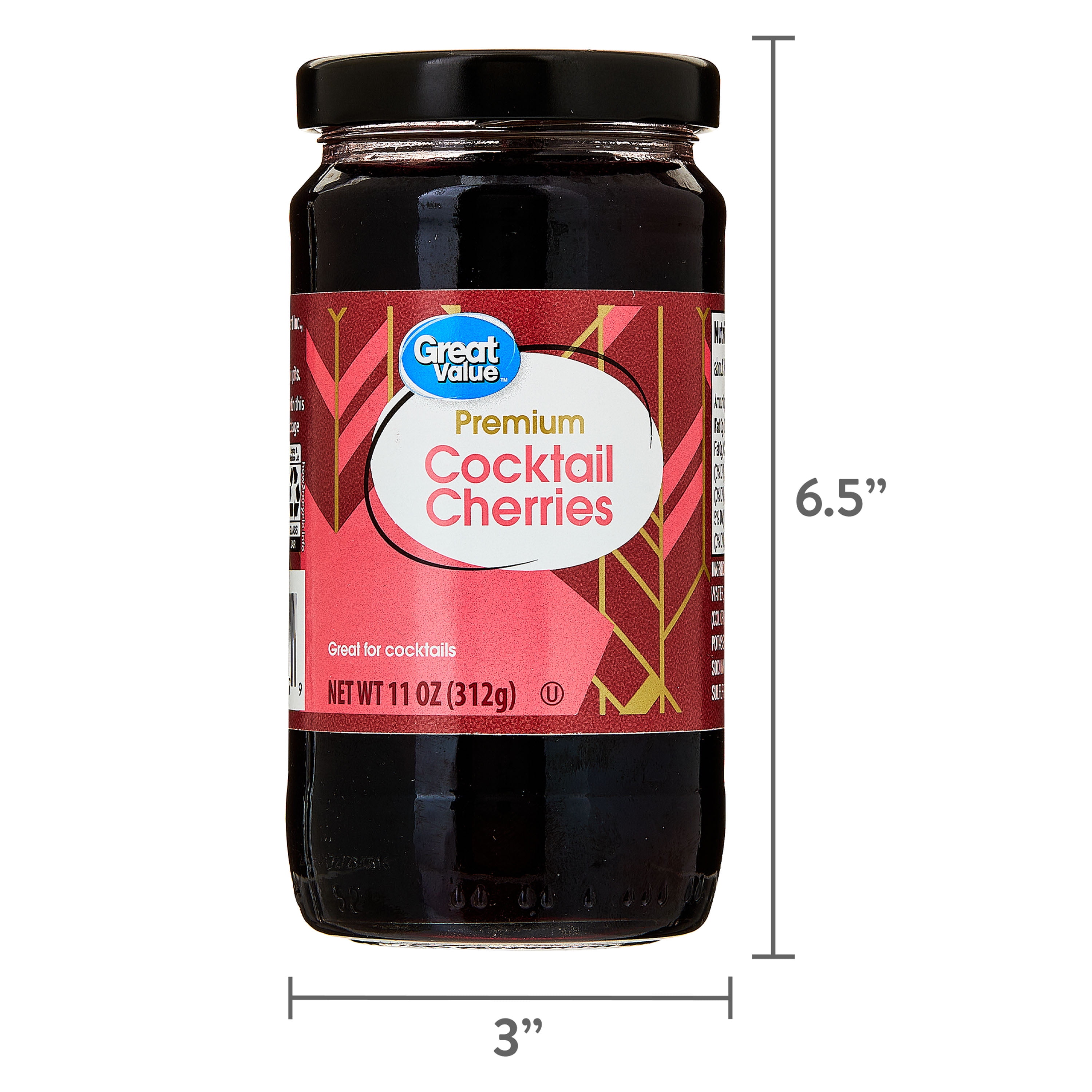 Great Value Premium Cocktail Cherries, 11 oz