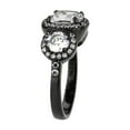 thumbnail image 3 of IP Black (Ion Plating) Stainless Steel Ring with AAA Grade CZ in Clear for Women Style TK3784 Size 8, 3 of 4