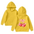 thumbnail image 2 of Oiyii Tween Girl's Lovely Graphic Hooded Sweatshirt Long Sleeve Cherry Print Hoodie Sweatshirts Casual Pullover Top,Yellow, 2 of 4