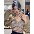 thumbnail image 5 of Conjuntos de camisola Vintage con cuello en V para mujer, chal fino para protección solar, 2 piezas, moda Sexy, nuevo diseño, ropa de calle elegante Y2k para verano, 5 of 5