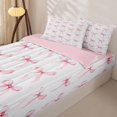 thumbnail image 3 of Homewish Girls Bowknot Zipper Twin Comforter Sets with Fitted Sheet and 2 Pillowcases,Pink Polka Dots Bow Zipper Bedding Set,Pink Reversible,4 Pieces, 3 of 7
