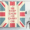 thumbnail image 1 of Ambesonne Keep Calm Shower Curtain, Carry on British Flag, 69"Wx75"L, Peach Dark Coral Blue, 1 of 3