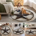 thumbnail image 3 of Rectangle Rug 5ft Area Rug, Vintage Country Texas Western Star Area Rugs for Living Room Bedroom, Rustic Vintage Wood Grain Floor Mat Non-Slip Non-Shedding Carpet Indoor Accent Rugs, 3 of 9
