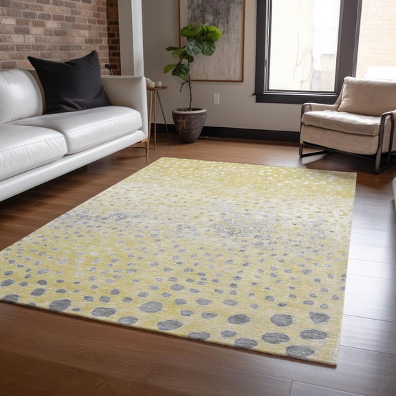 Addison Rugs Machine Washable Indoor/ Outdoor Abstract Dots Chantille Rug 10' x 14' - Gold