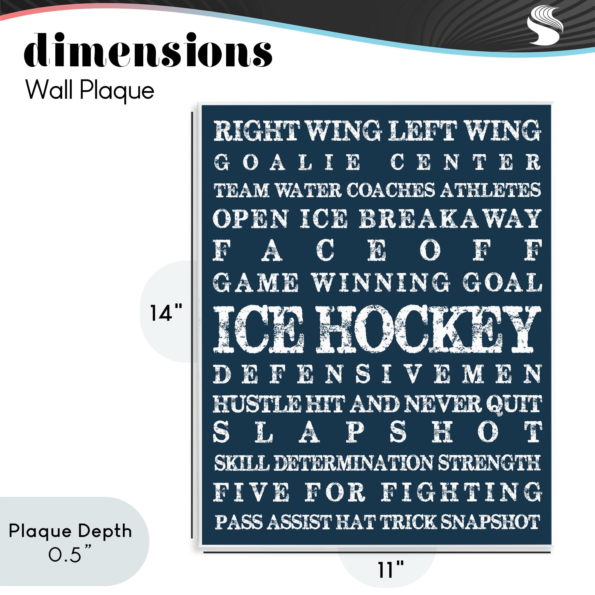 Stupell Industries Ice Hockey Expressions Wall Plaque Art, design by Melody Hogan