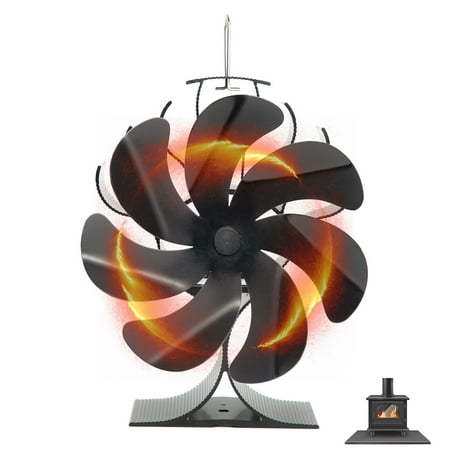 

Fireplace Fan 7 Blades Stove Fan Powerless Quiet Operation