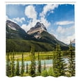 thumbnail image 3 of Ambesonne Landscape Shower Curtain, Spring Canadian Day, 69"Wx84"L, Green Blue, 3 of 5