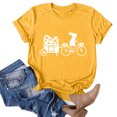 thumbnail image 2 of Pxiakgy Liquidation! T-Shirts de Pâques Col Rond pour Femmes Joyeuses Pâques Lapin avec Lunettes Blouse Décontractée Graphique Printemps Hauts Colorés Tee Femmes Topseaster Manches Courtes Chemise Décontractée Mode Jaune TTG, 2 of 5