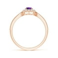 thumbnail image 2 of ANGARA Natural 0.25 Ct. Amethyst with Diamond Halo Ring in 14K Rose Gold for Women (Ring Size: 11.5), 2 of 10