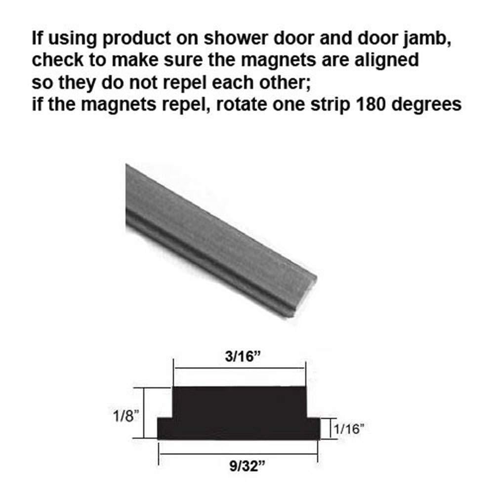 Strike & Door Jamb U-Channel Flexible Magnet Insert for 3/16" & 1/4" Glass 73" 