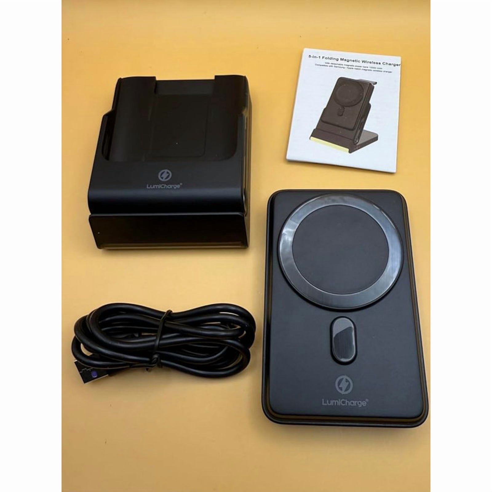 Lumicharge 5 IN1 Black Magnetic Power Bank & Charger