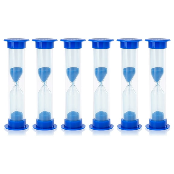 6 Pcs Plastic 1 Minute Sand Timer Sandglass Hourglass Sand Clock, Blue