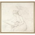 thumbnail image 2 of Thomas Rowlandson 21x20 Black Ornate Framed Double Matted Museum Art Print Titled: The Drawing Lesson (1780-1827), 2 of 5