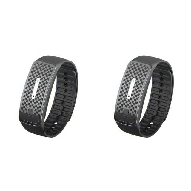 2X Pulsera Ultrasónica Pulsera Recargable por USB para Adultos y Niños Negro