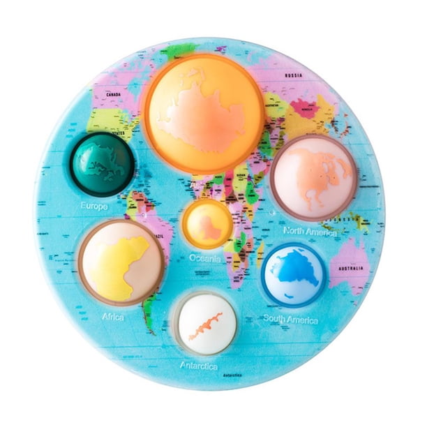 Creativo Push Bubble Geographic Pattern Toy Juguetes Educativos Autismo Necesidades Especiales Stress Reliever Silicona Descompresión Juguetes Para Niños Cateissary FN007957-01