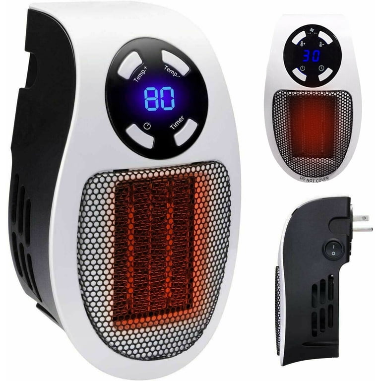 Yazoo Electric 500W Wall Outlet Heater, Programmable Space Heater with LED  Display, Wall Outlet Electric Heater with Adjustable Thermostat and Timer  for Home Office Bathroom Indoor Use - Walmart.com